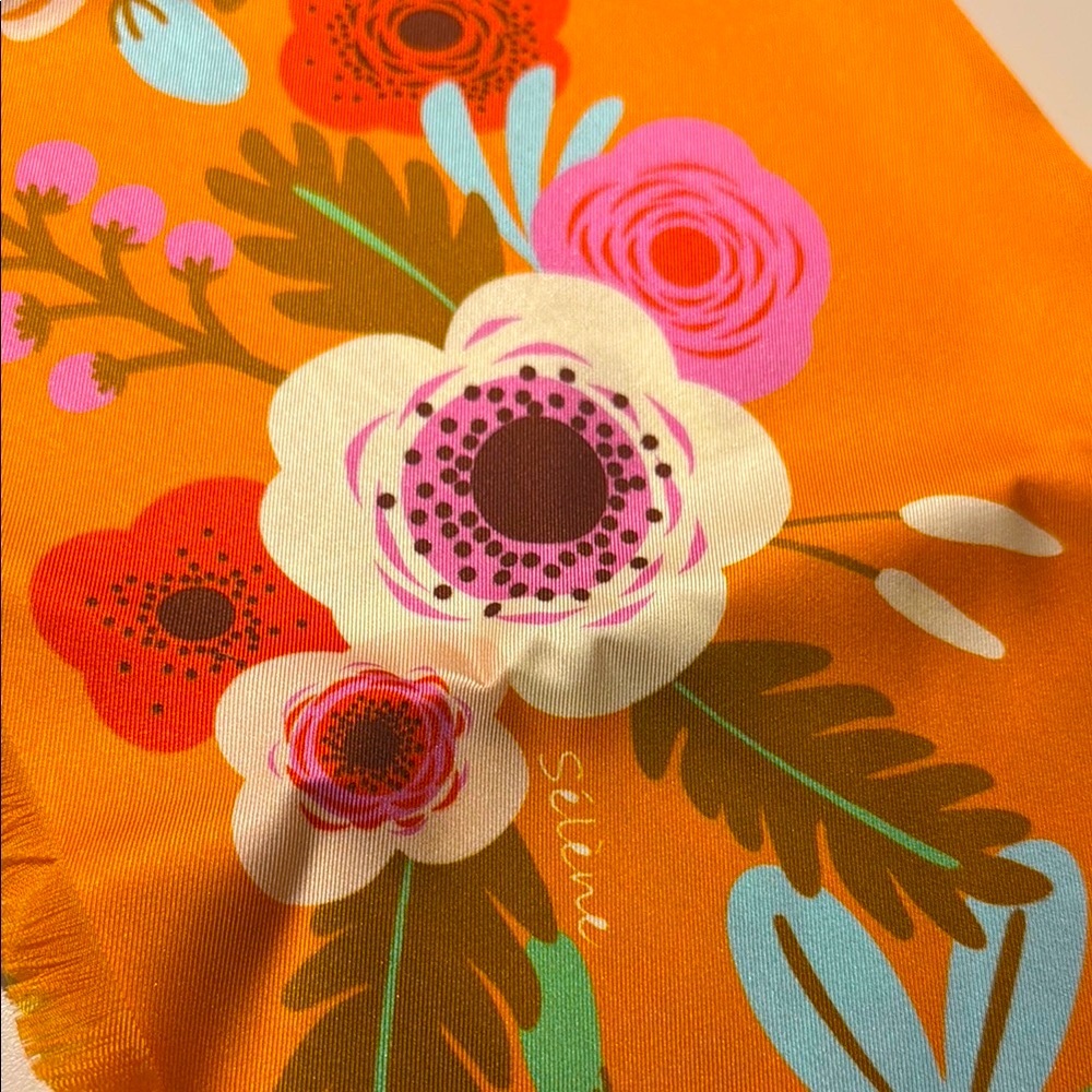 Sunny Yellow and Orange traditional Chinese Silk Scarf